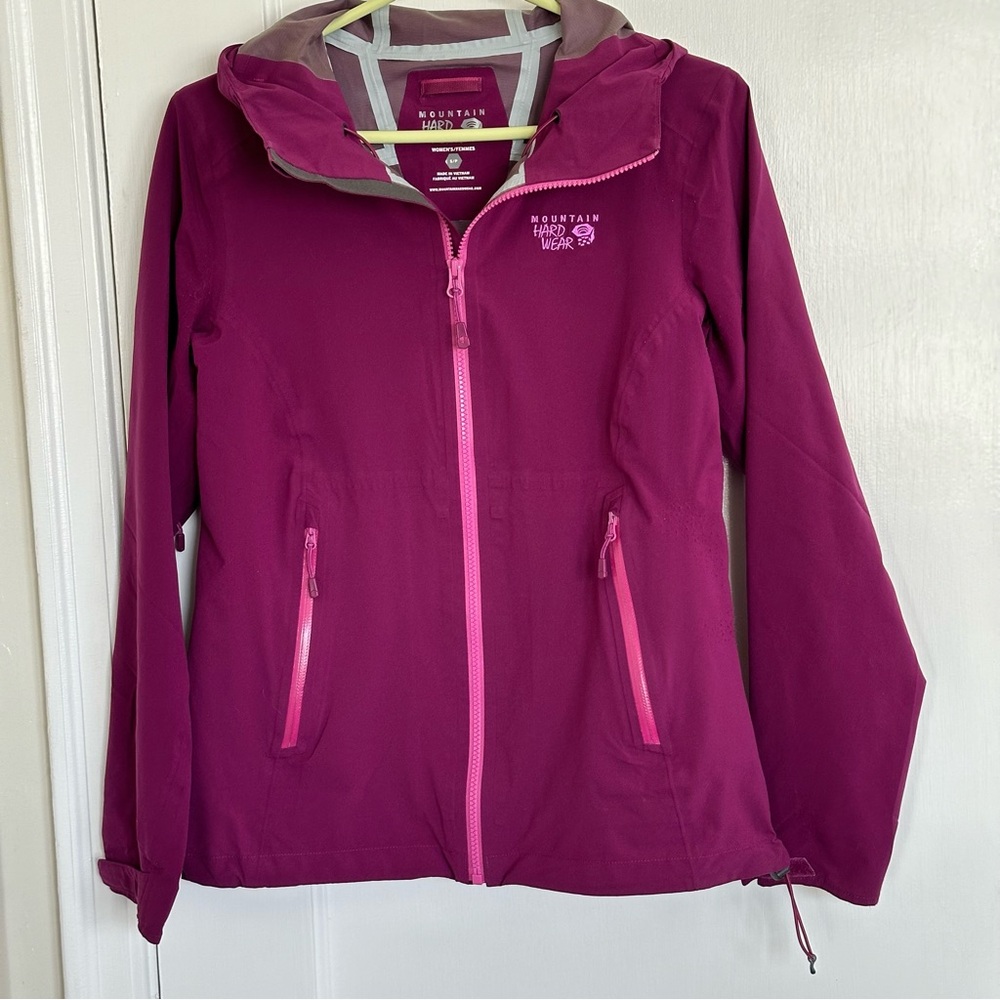 Mountain Hardwear Hooded Nylon Rain Shell Jacket Purple Pink Size Small